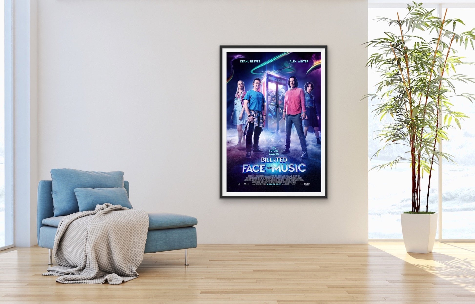An original movie poster for the film Bill and Ted Face the Music