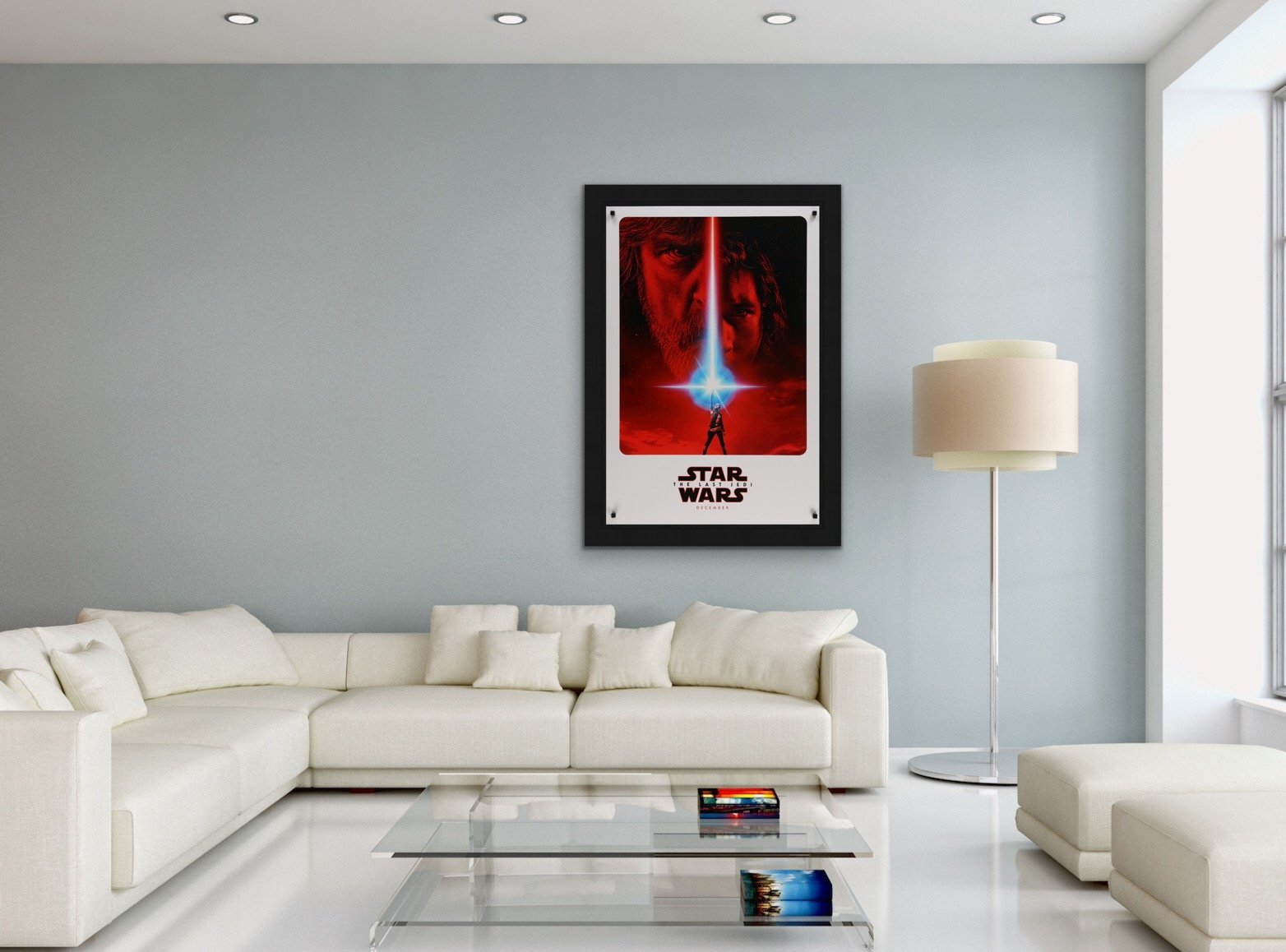 An original one sheet teaser movie poster for Star Wars VIII - The Last Jedi