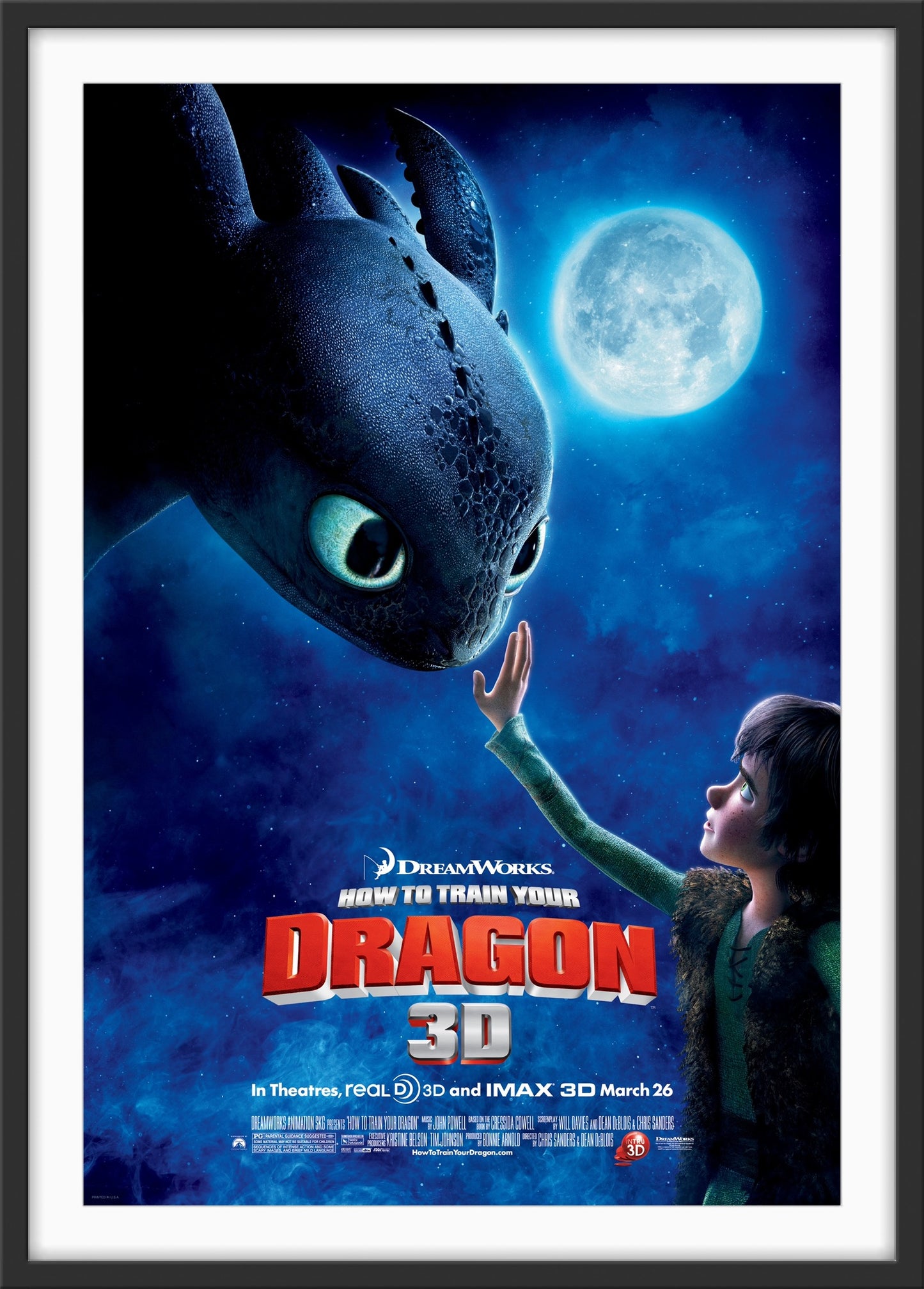 An original movie poster for the film How To Train Your Dragon