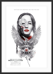 An original movie poster for the film The Hunger Games Mockingjay Part 2