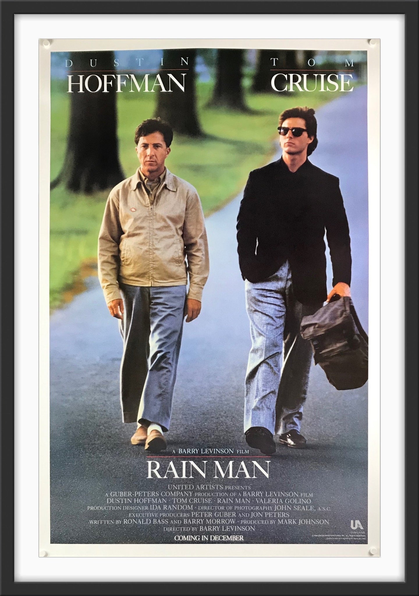 An original movie poster for the film Rain Man