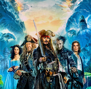 An original movie poster for the film Pirates of the Caribbean Salazars' Revenge