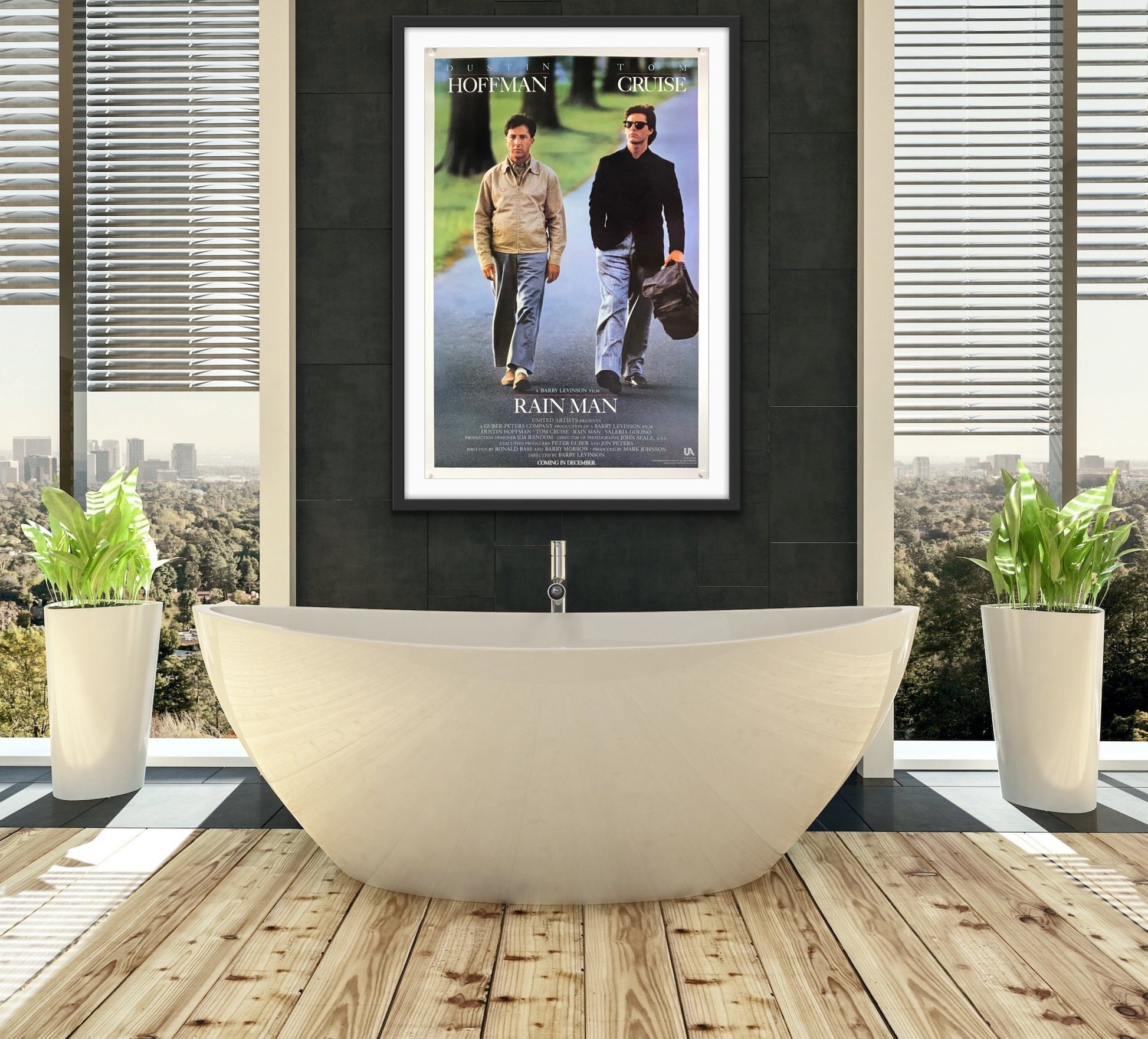An original movie poster for the film Rain Man