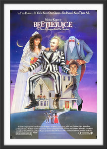 An original movie poster for the film Beetlejuice