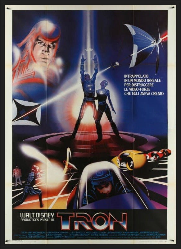 An original Italian movie poster for the film TRON