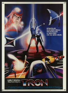 An original Italian movie poster for the film TRON