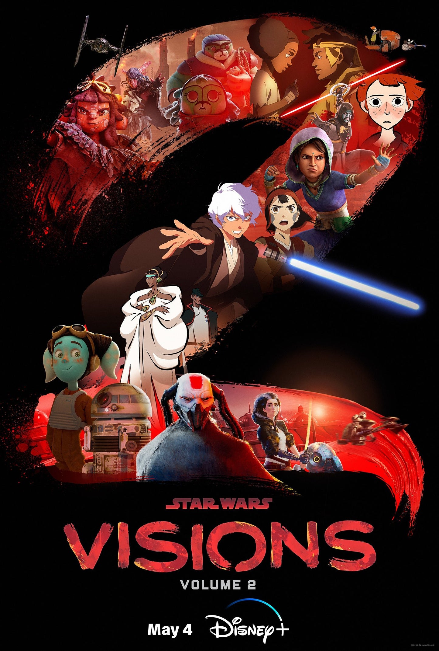 An original one sheet poster for the Disney+ series Star Wars Visions Volume 2