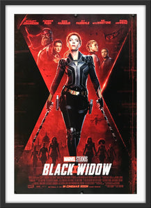 An original movie poster for the MCU fil Black Widow