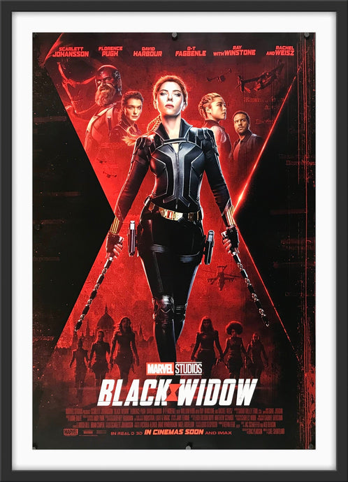 An original movie poster for the MCU fil Black Widow