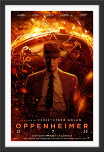 An original advance movie poster for the Christopher Nolan film Oppenheimer
