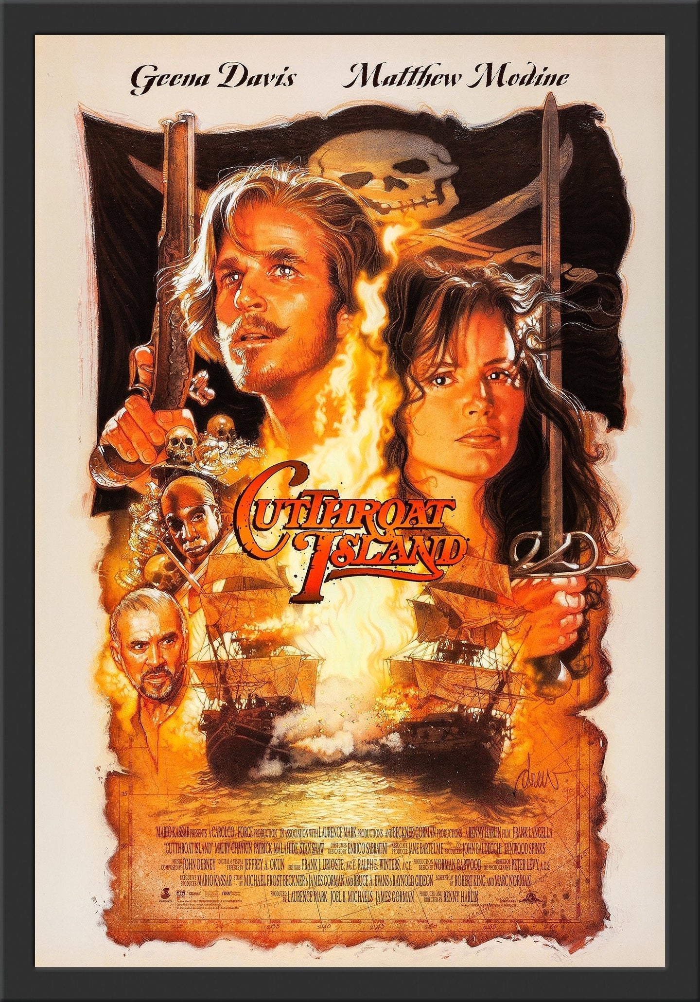 An original movie poster by Drew Struzan for the film Cutthroat Island