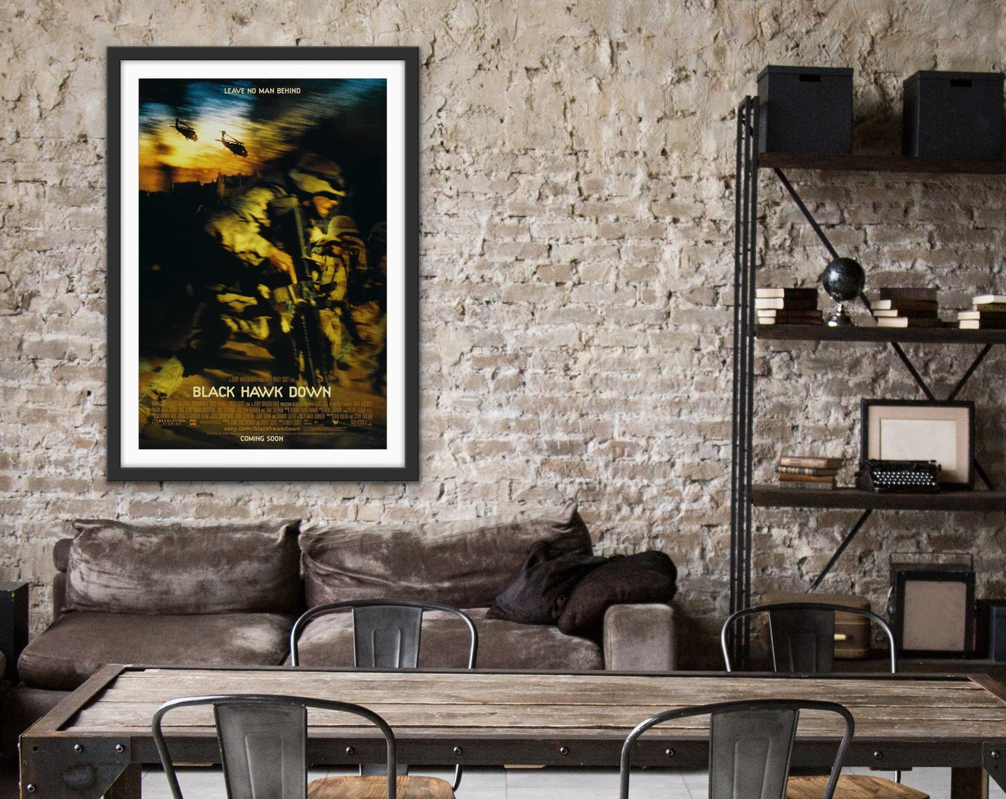An original movie poster for the film Black Hawk Down