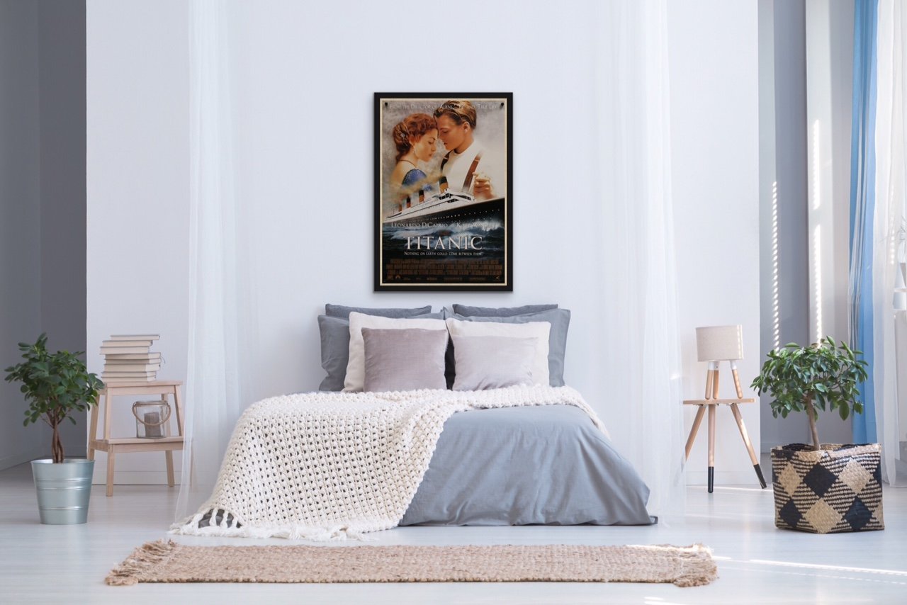 An original movie poster for Titanic