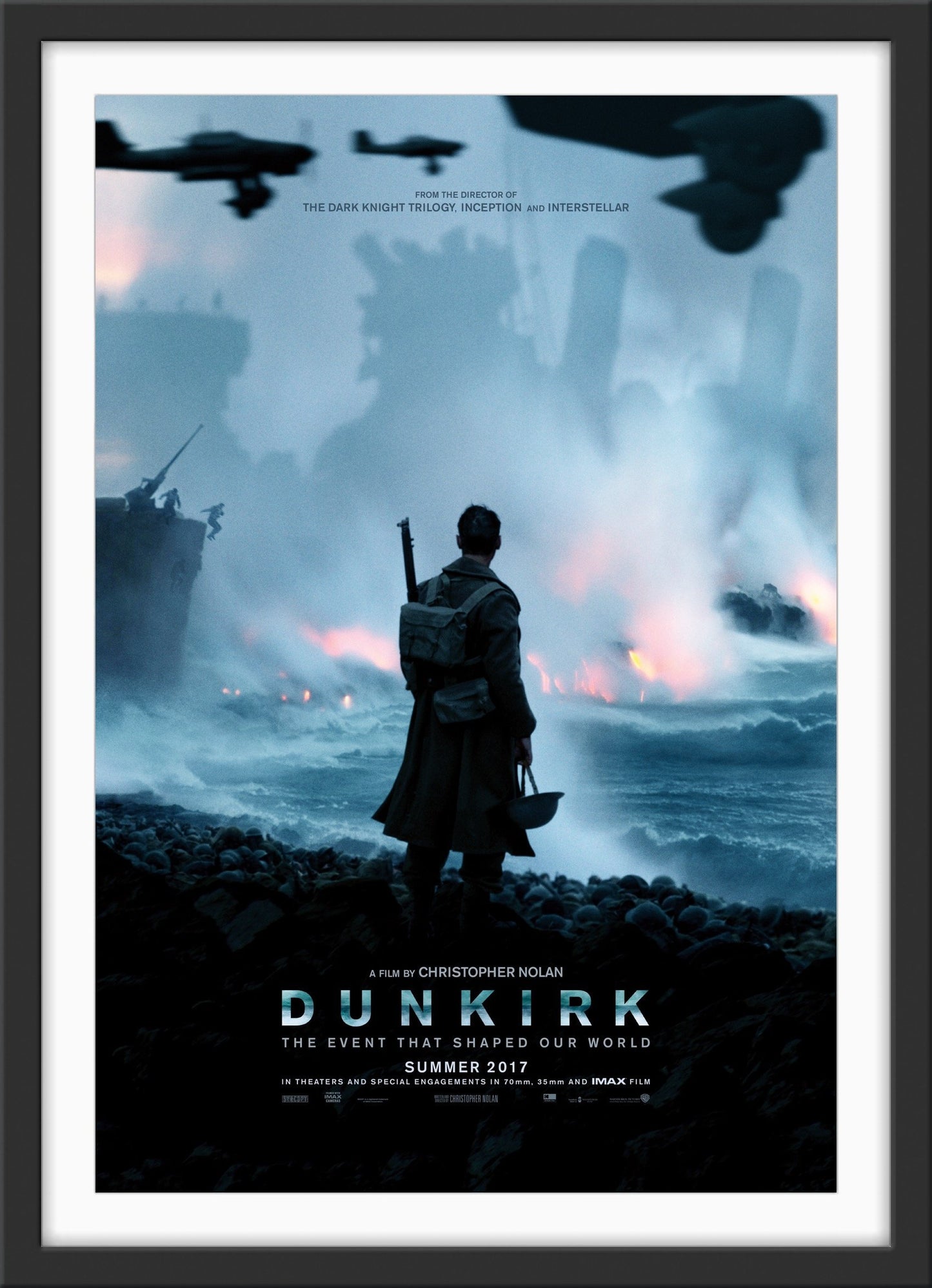 An original movie poster for the Christopher Nolan film Dunkirk