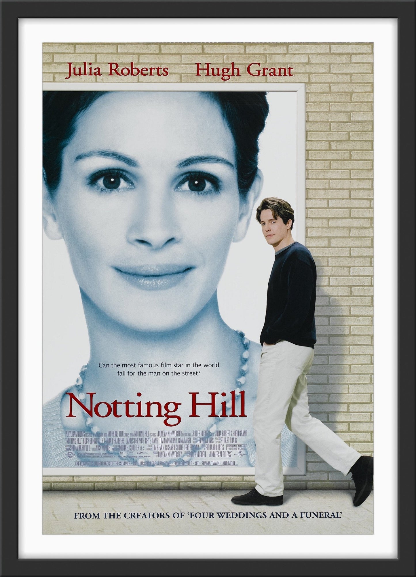 An original movie poster for the British Rom Com Notting Hill