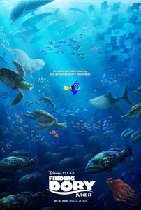 An original movie poster for the animated film Finding Dory