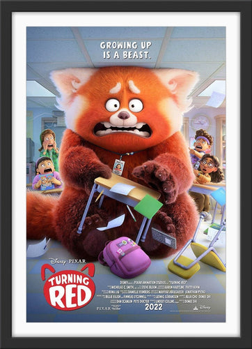 An original movie poster for the Disney / Pixar animated film Turning Red