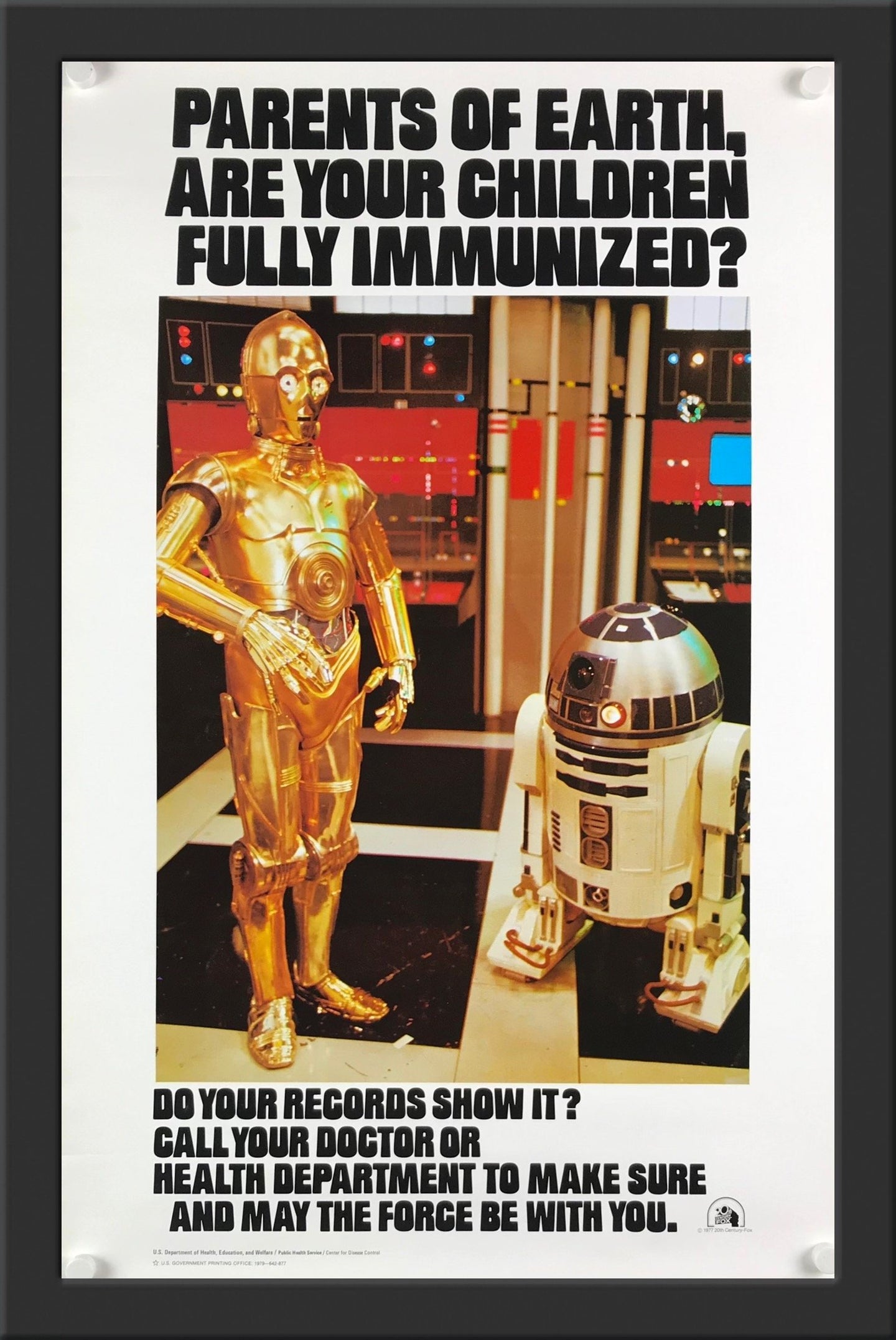 An original Star Wars immunization poster from 1979