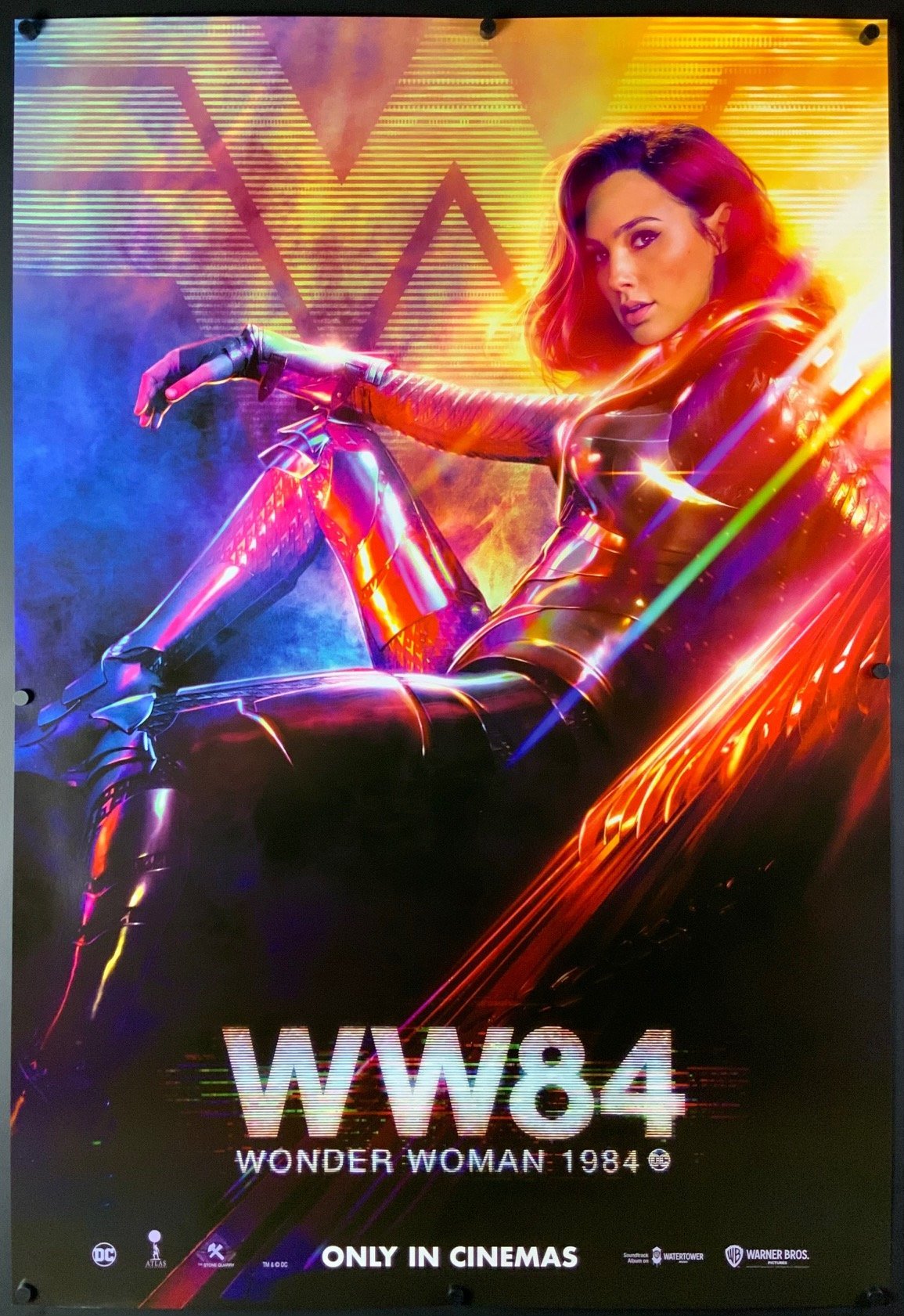 An original movie poster for the DC comics film Wonder Woman 1984