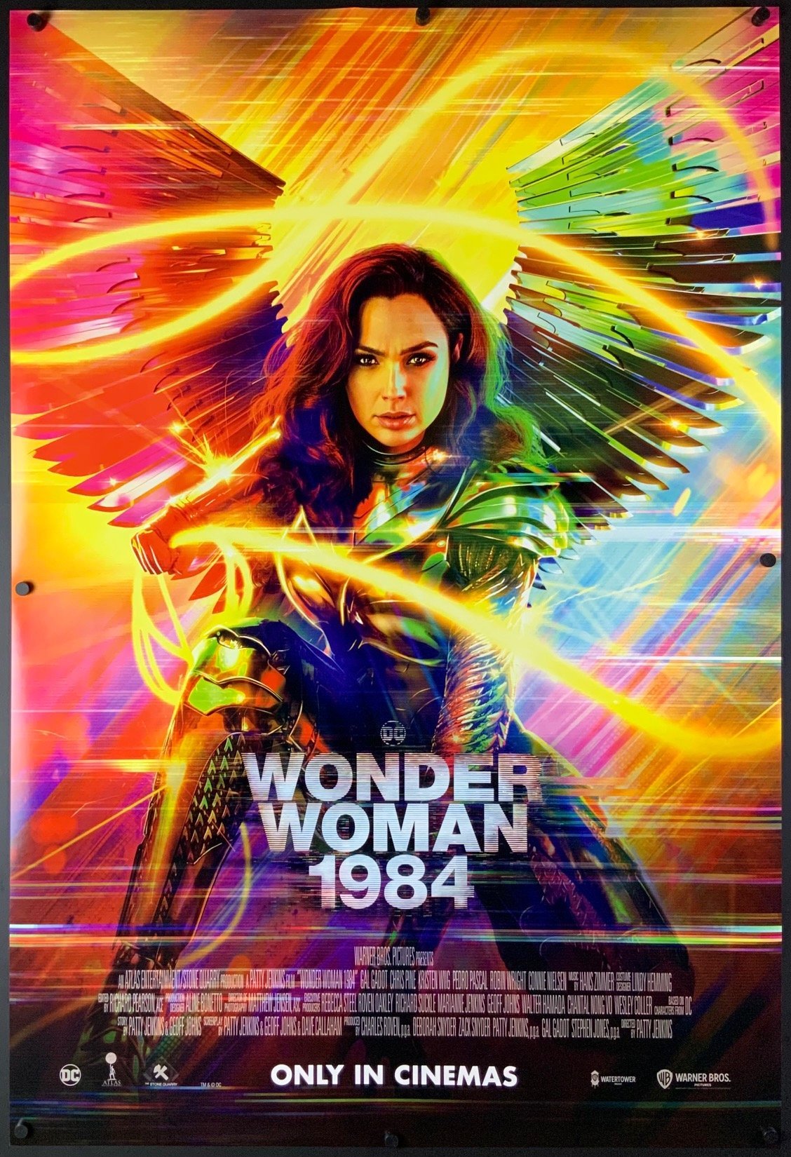 An original movie poster for the DC comics film Wonder Woman 1984