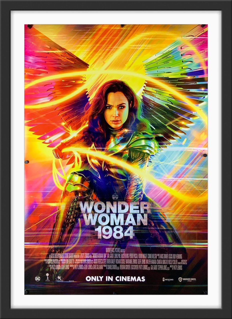 An original movie poster for the DC comics film Wonder Woman 1984