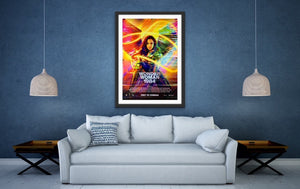 An original movie poster for the DC comics film Wonder Woman 1984
