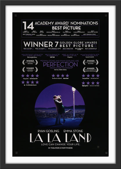 An original movie poster for the film La La Land