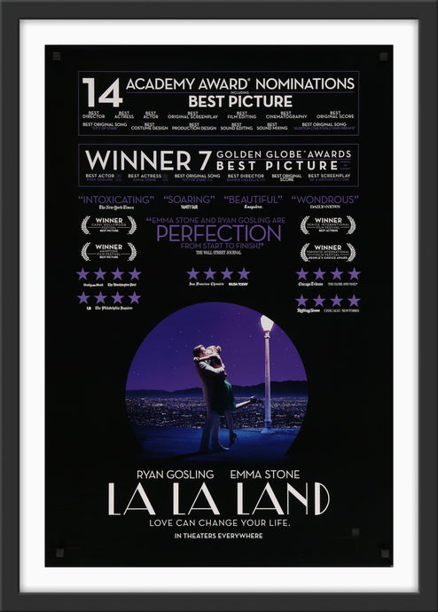 An original movie poster for the film La La Land