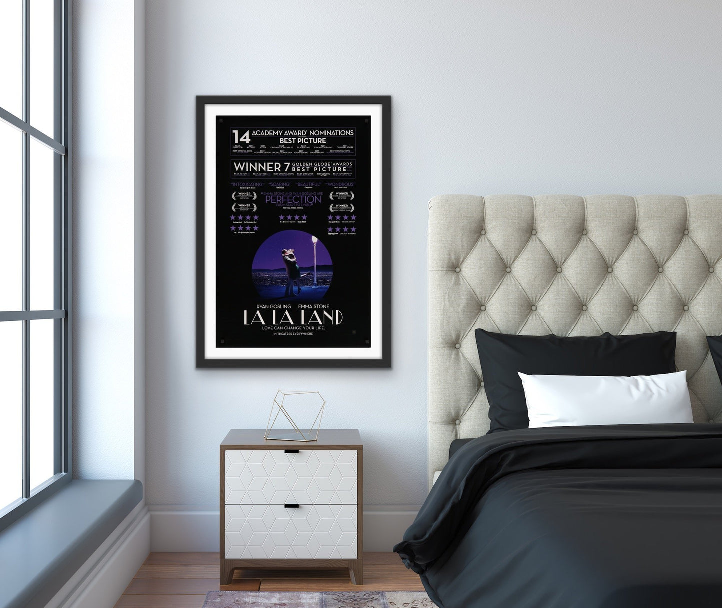 An original movie poster for the film La La Land