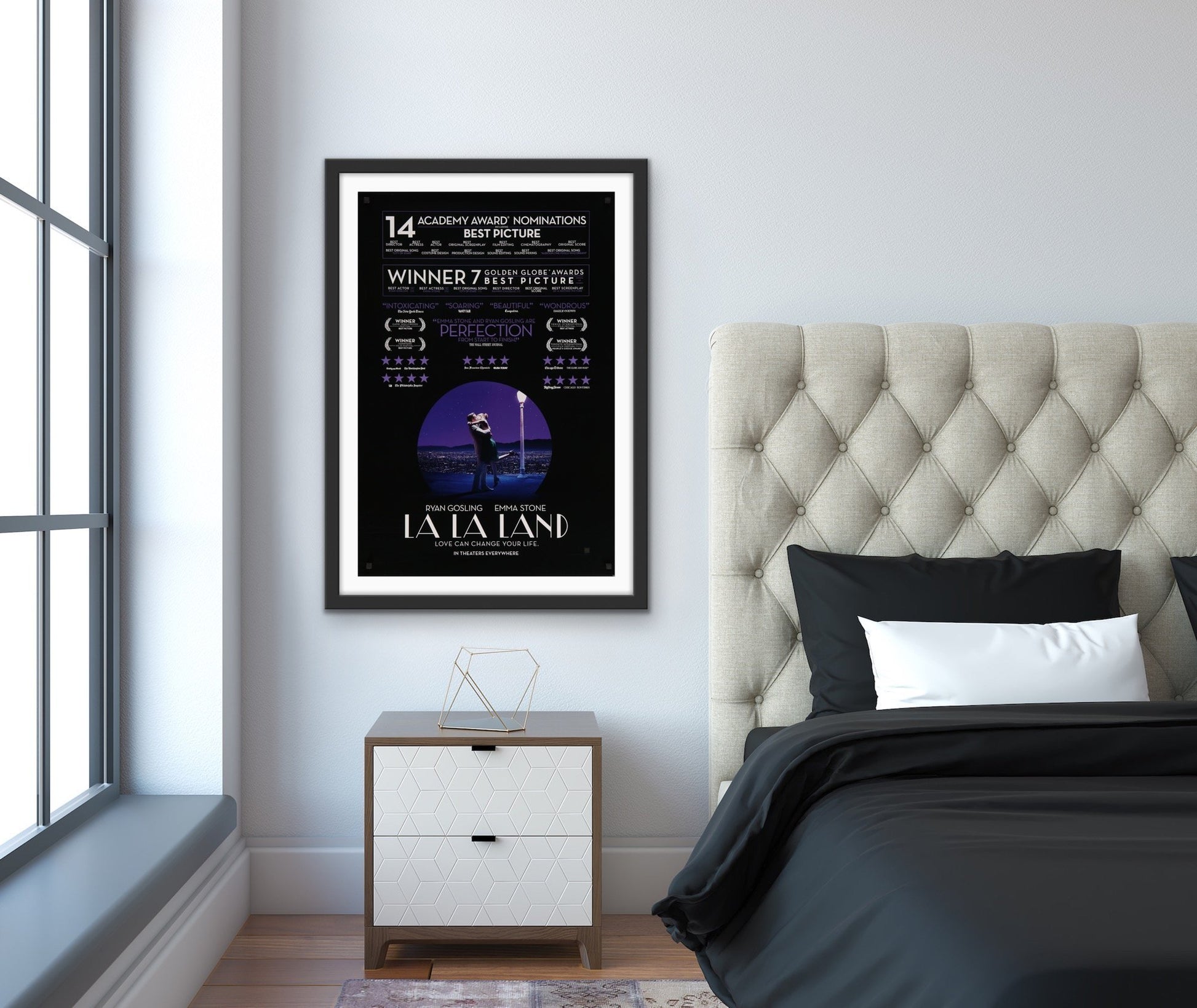 An original movie poster for the film La La Land