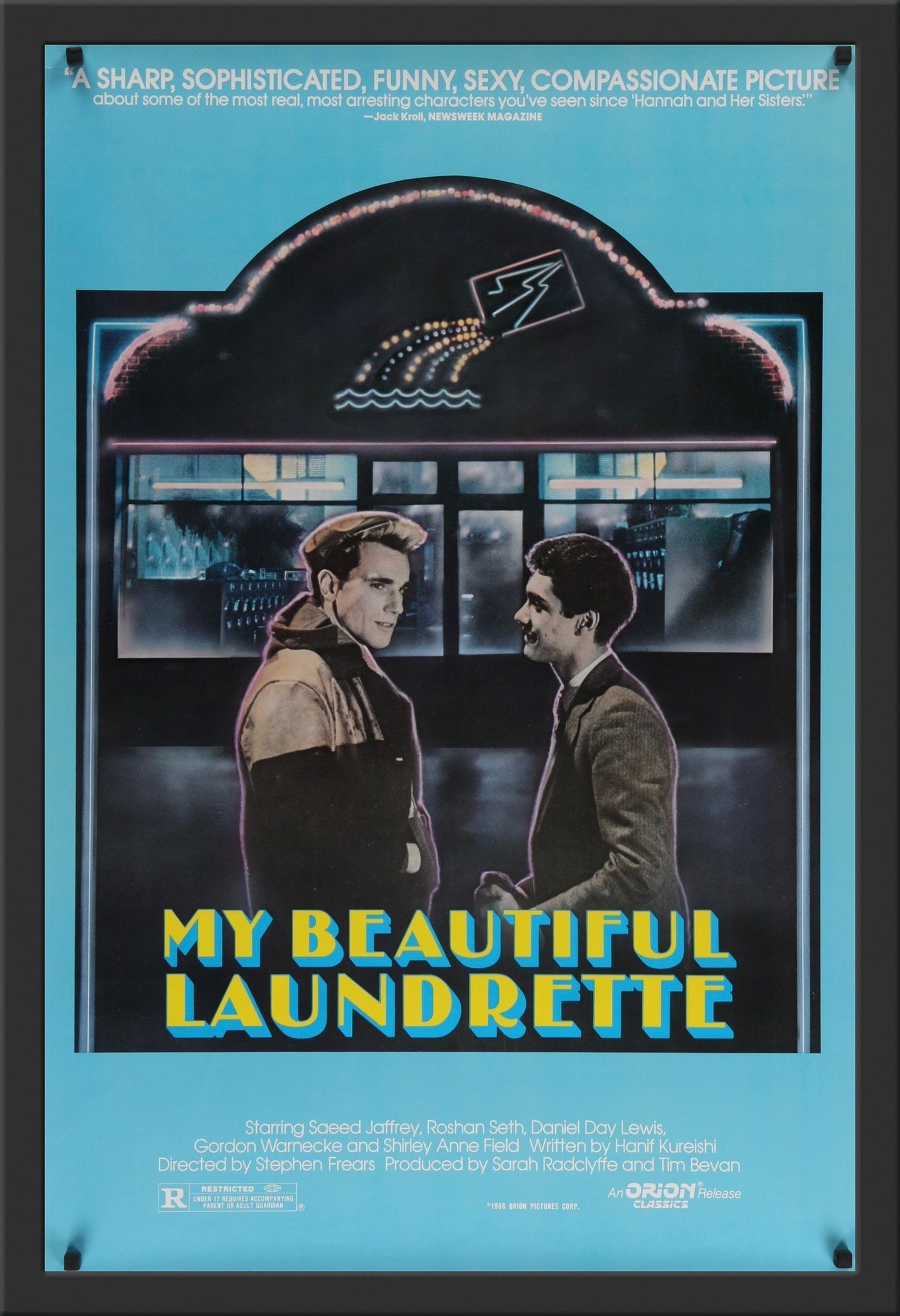 An original movie poster for the film My Beautiful Laundrette