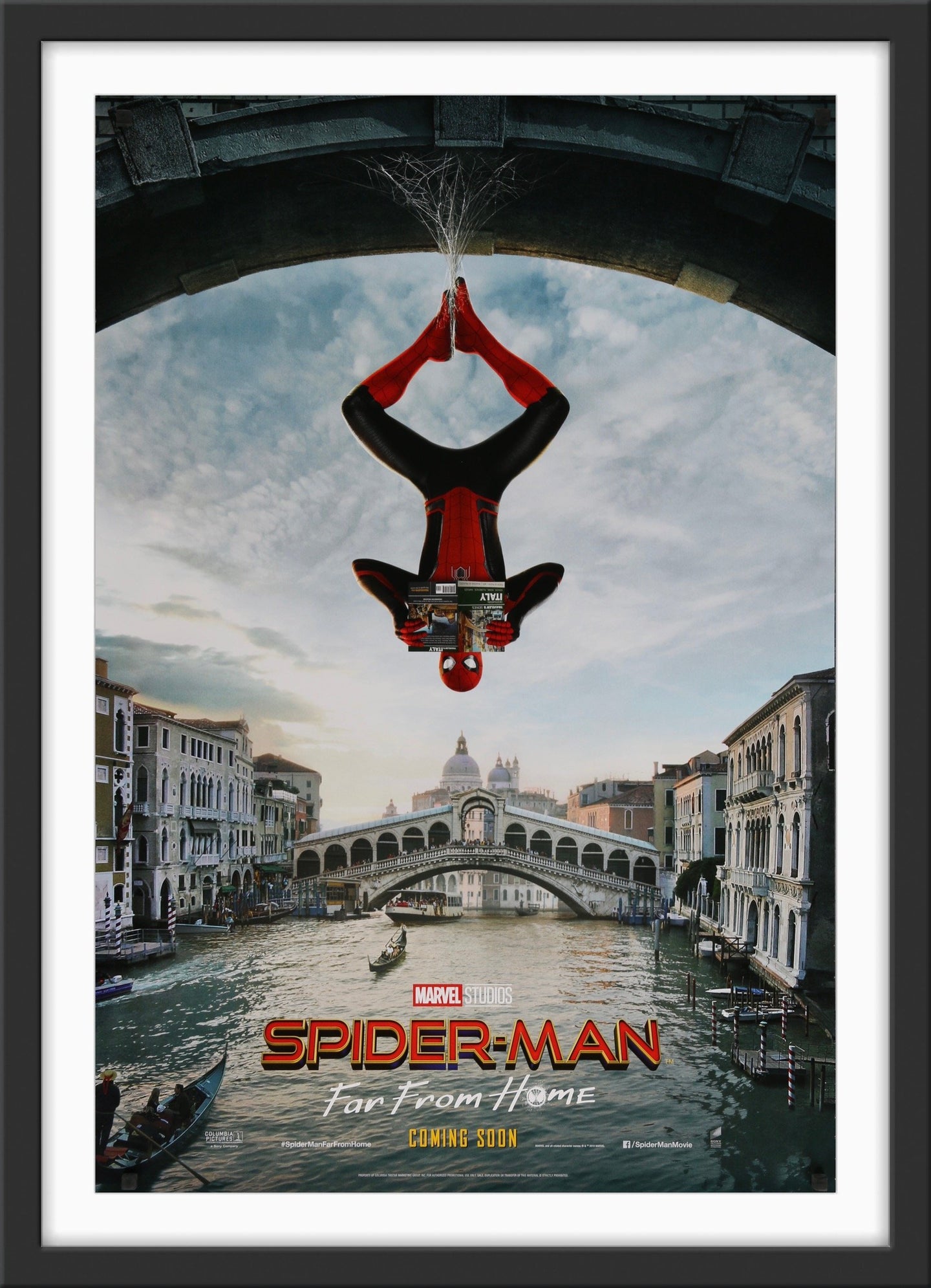 An original movie poster for the Marvel film Spider-Man Far From Home