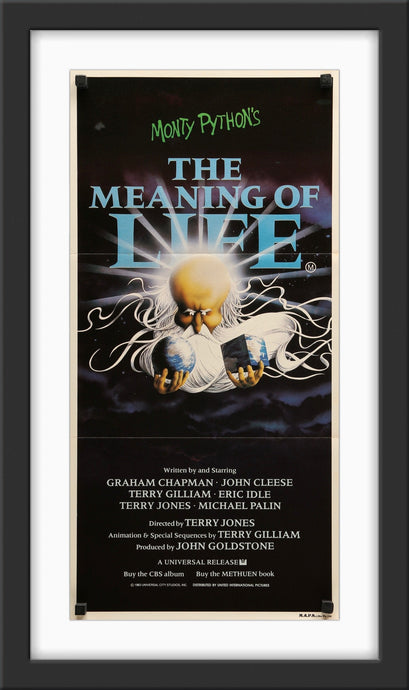 An original Australian Daybill movie poster for the Monty Python film The Meaning of Life