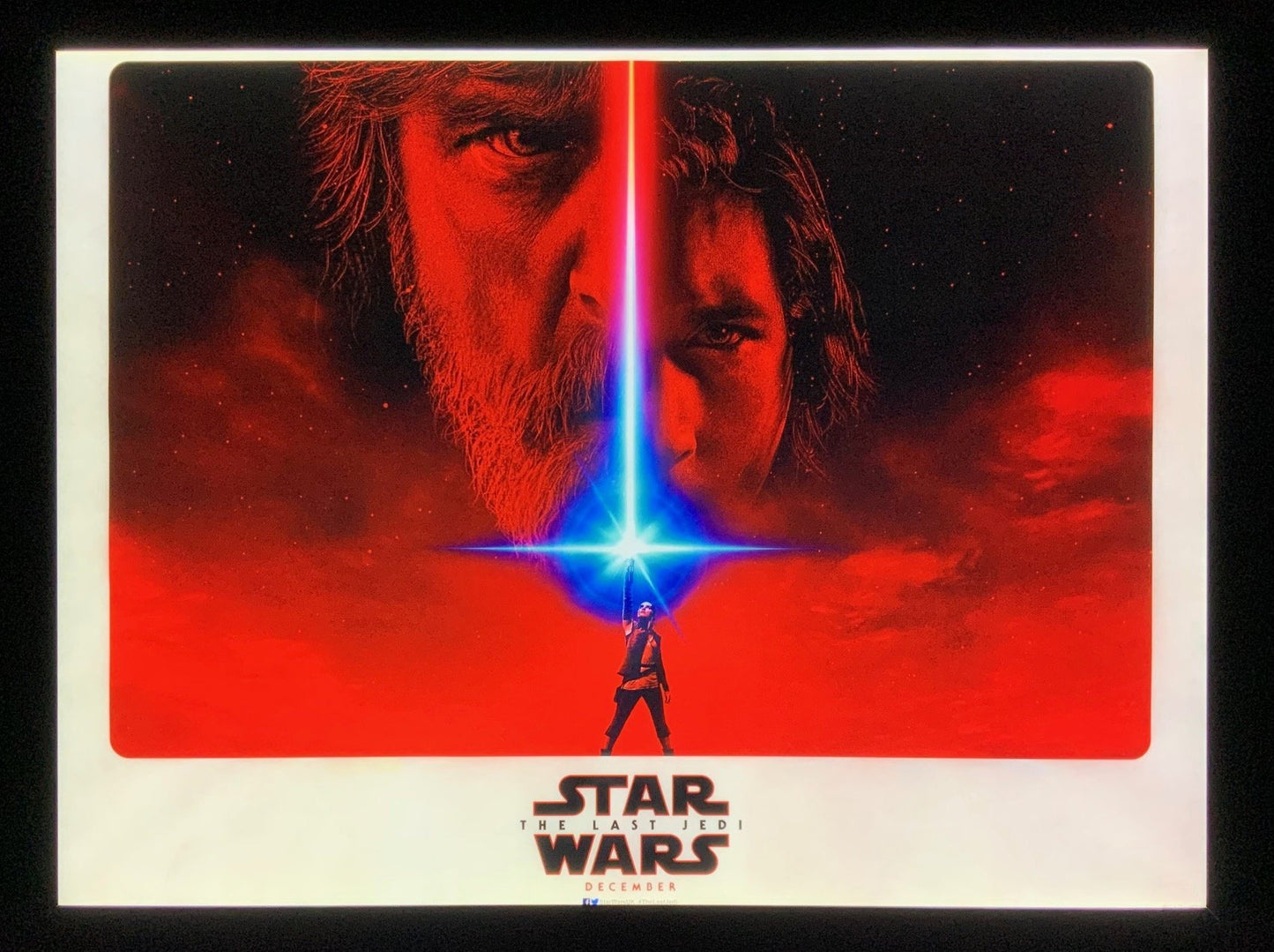 A Star Wars Quad movie poster in an ART OF THE MOVIES Quad Movie Poster Light Box
