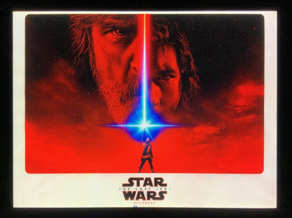 A Star Wars Quad movie poster in an ART OF THE MOVIES Quad Movie Poster Light Box