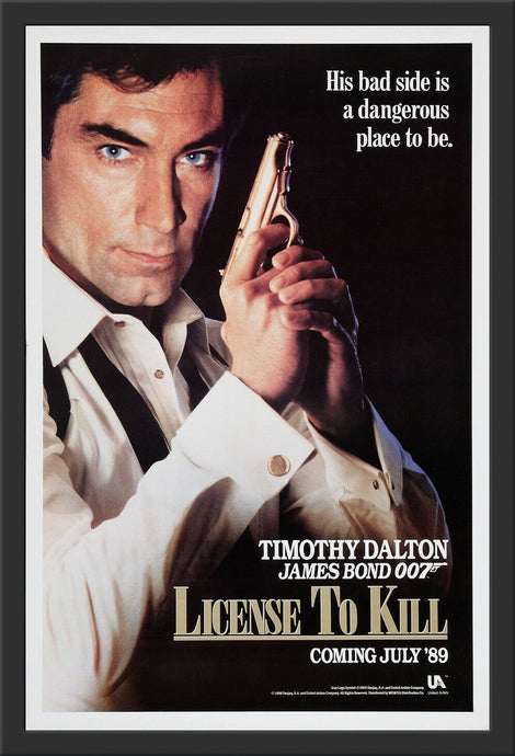 An original movie poster for the James Bond film Licence / License To Kill