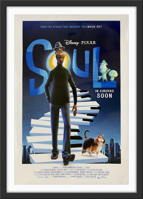 An original movie poster for the Disney PIXAR animated film Soul