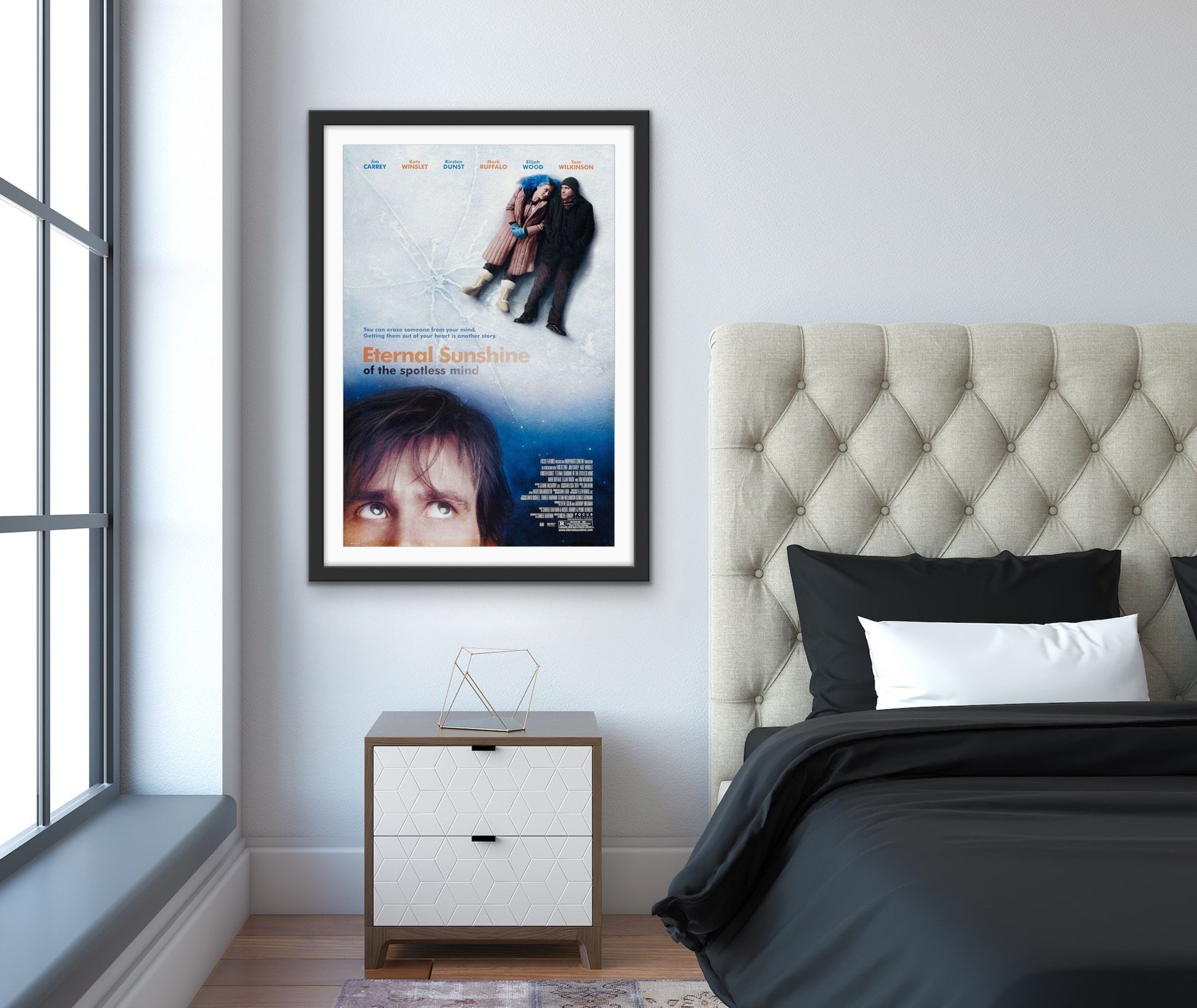 An original movie poster for the film Eternal Sunshine of the Spotless Mind