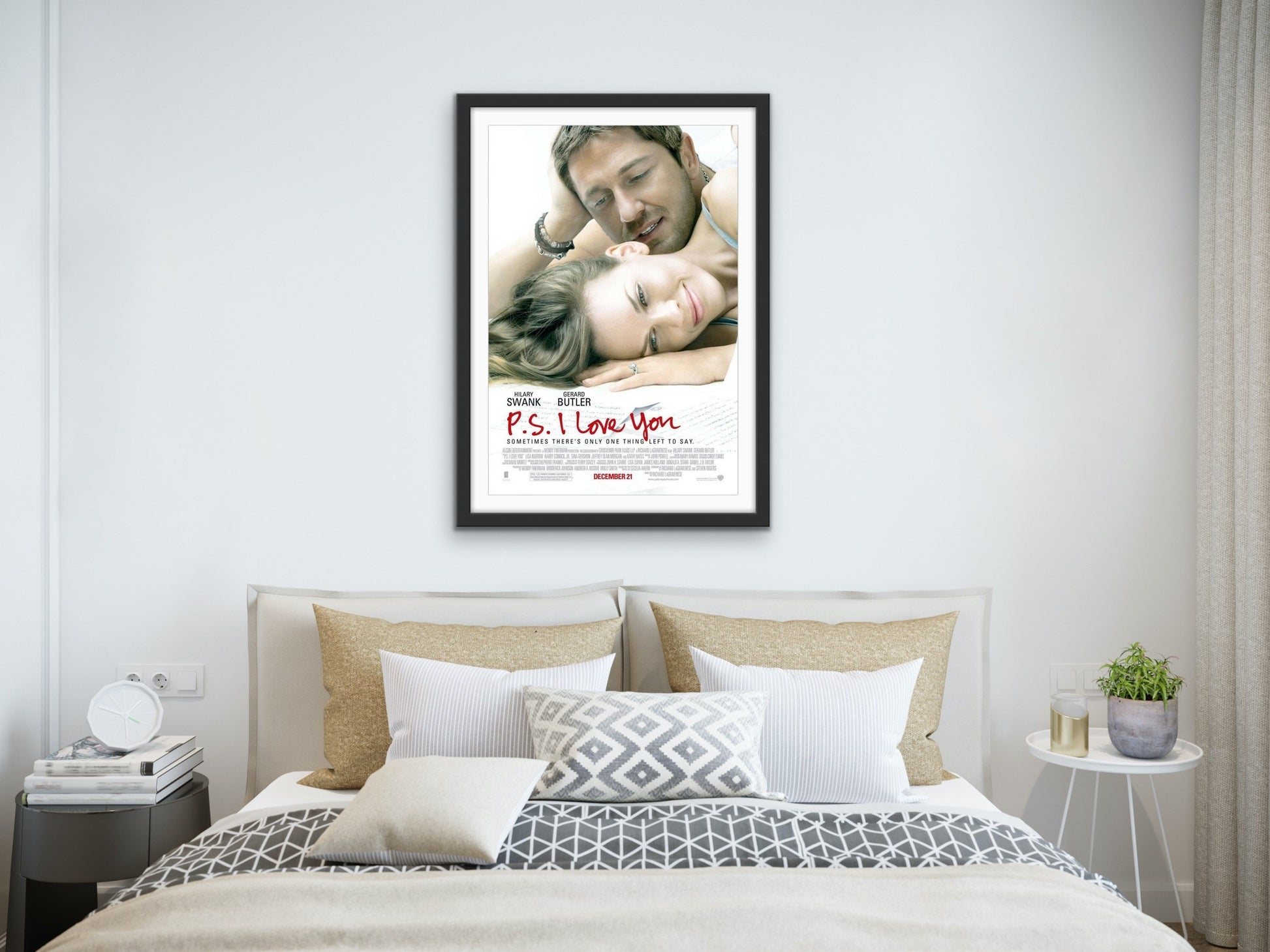 An original movie poster for the film P.S. I Love You