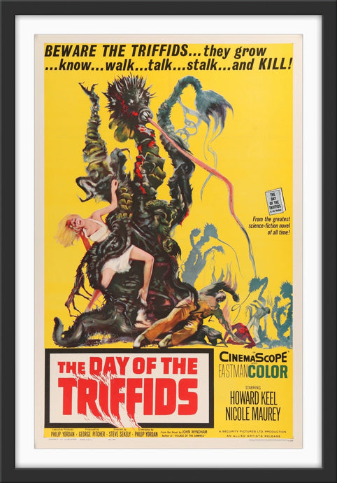 An original movie poster for the horror film The Day of The Triffids