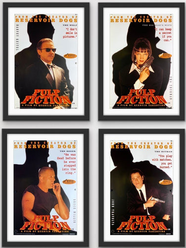 Four British Double Crown movie posters for the Quentin Tarantino film Pulp Fiction