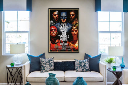 An original movie poster for the film Justice League