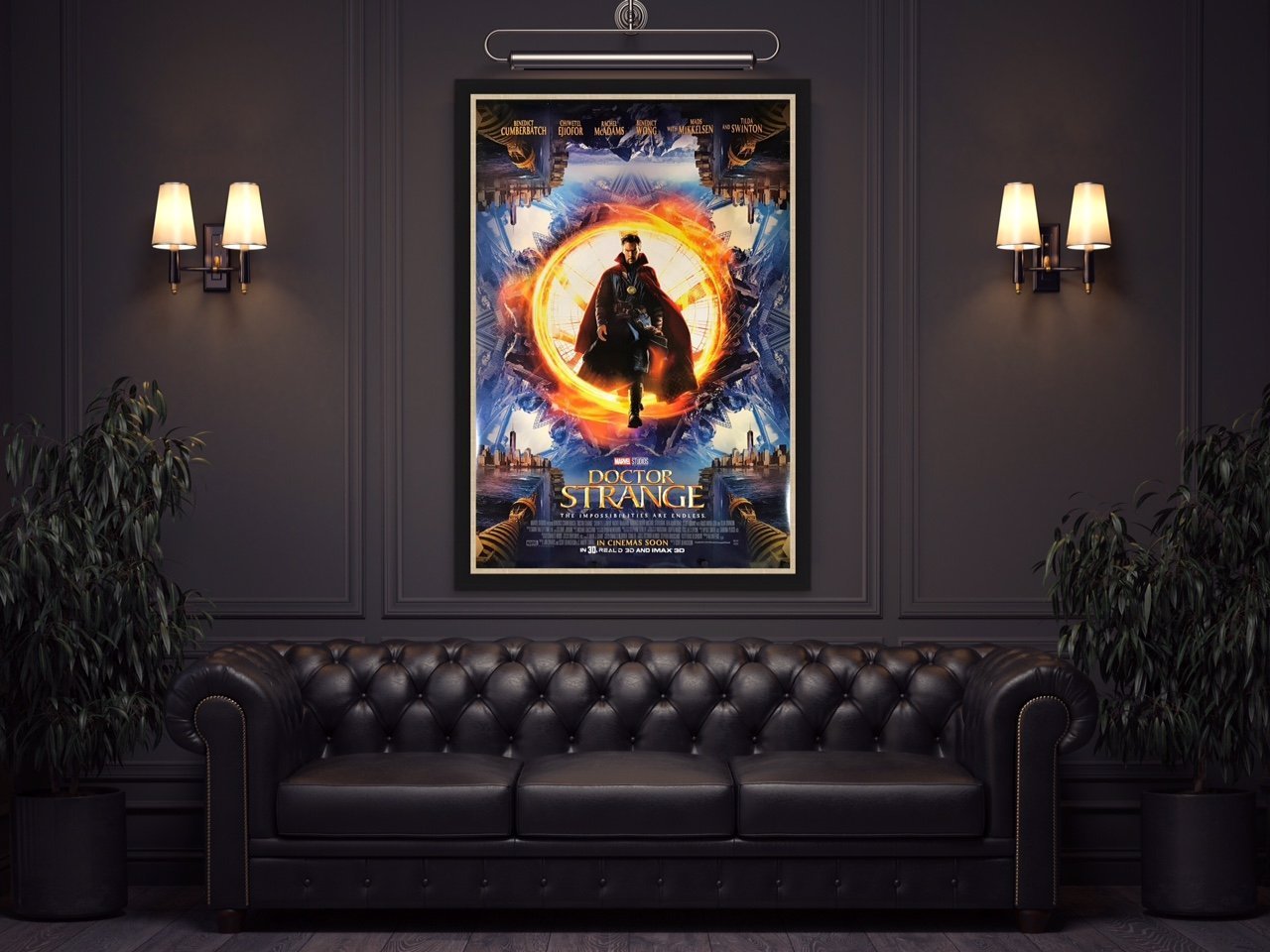 An original movie poster for the Marvel film Doctor Strange