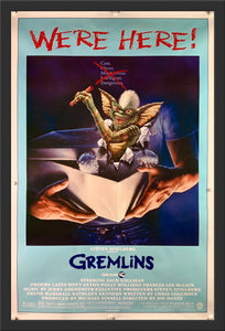 An original movie poster for the Steven Spielberg film Gremlins