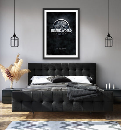 An original movie poster for the film Jurassic World