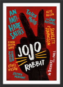 An original movie poster for the film JoJo Rabbit