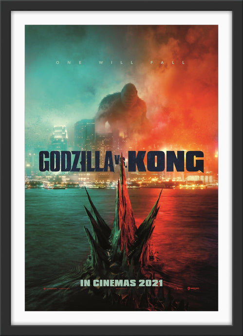An original movie poster for the film Godzilla vs Kong - 2021