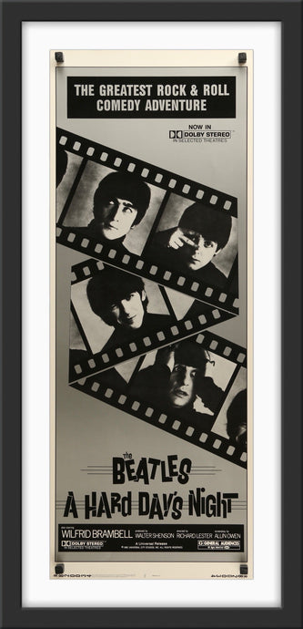 An original U.S. insert movie poster for The Beatles' movie A Hard Day's Night