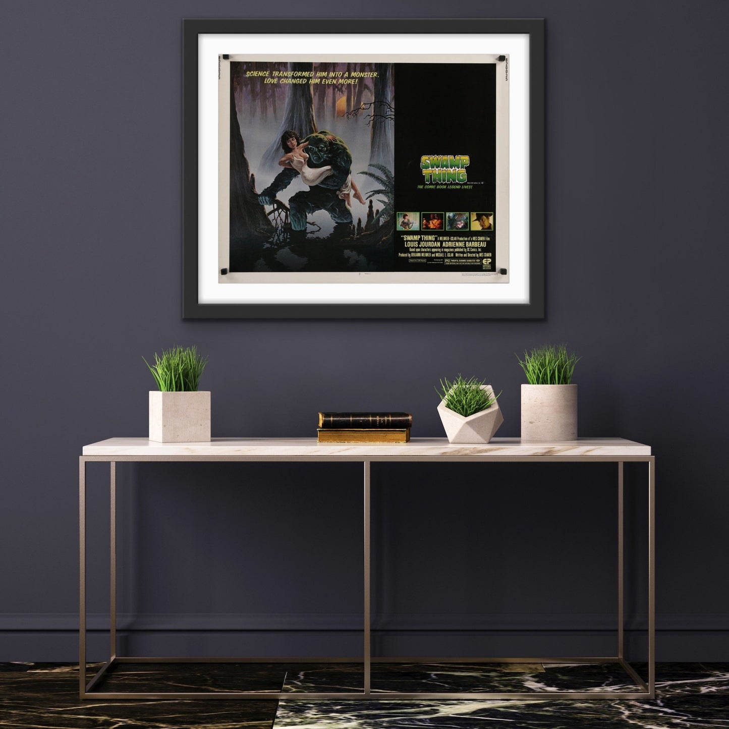 An original movie poster for the Wes Craven movie Swamp Thing