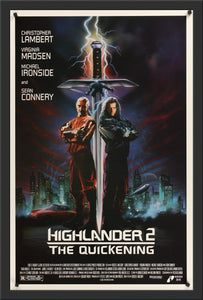 An original movie poster for the film Highlander 2 The Quickening
